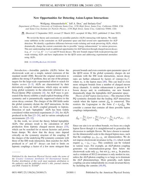 (PDF) New Opportunities for Detecting Axion-Lepton Interactions