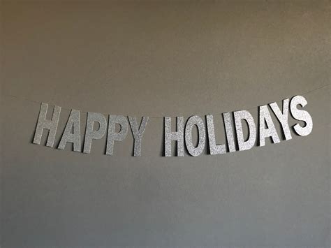 Happy Holidays Banner Holiday Party Decor Holiday Mantle - Etsy