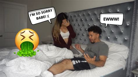 Throw Up Prank On Husband *Cute Reaction* - YouTube