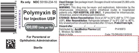 BUY Polymyxin B (Polymyxin B) 500000 [USP'U]/1 from GNH India at the best price available.