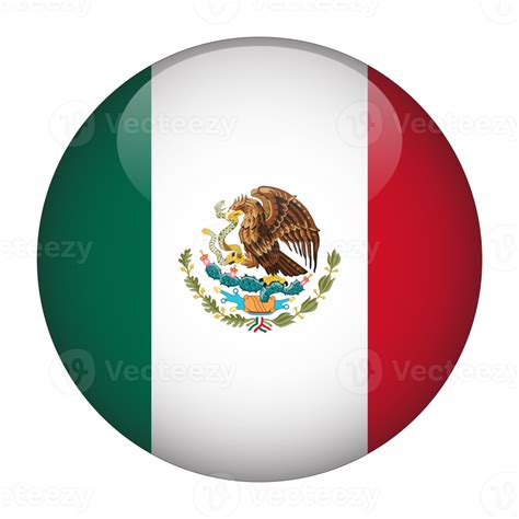 Mexico 3D Rounded Flag with Transparent Background 15089233 PNG