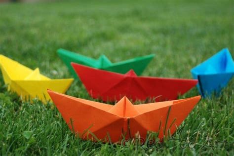 How to make a Paper Boat - Easy Kids Origami - Red Ted Art