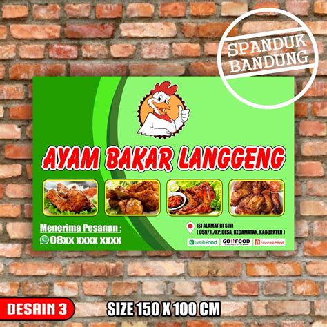 spanduk ayam bakar / Spanduk ayam goreng / spanduk banner usaha makanan / spanduk ayam | Lazada ...