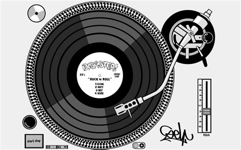 black, And, White, Turntables, Digital, Art, Monochrome, Artwork ...