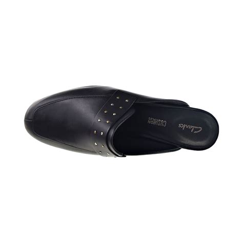 Clarks Pure Mule Women's Slip-on Dress Shoes Black Leather 26150382