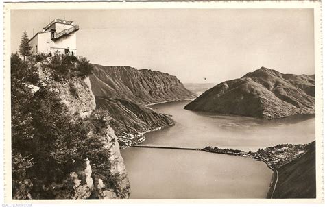 Monte San Salvatore - View towards Lake Lugano (1949), Monte San Salvatore - Switzerland ...