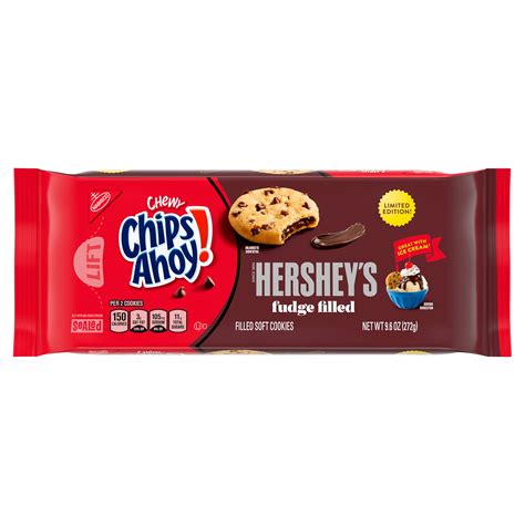 CHIPS AHOY! Chewy Hershey's Fudge Filled Chocolate Chip Cookies, Limited Edition, 9.6 oz ...