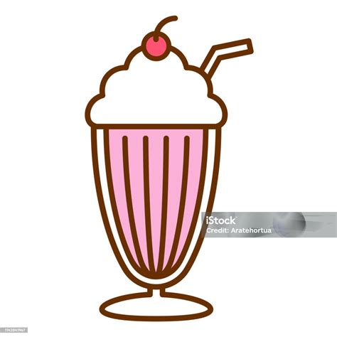 Cartoon Milkshake Icon Isolated On White Background Stock Illustration - Download Image Now - iStock