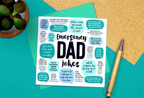 Emergency Dad Jokes Card Dad Birthday Card Funny Birthday