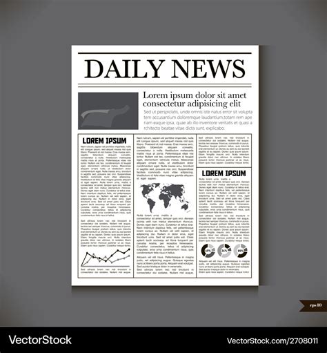 Newspaper with a headline daily news Royalty Free Vector