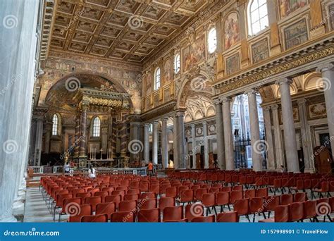 Panoramic View of Interior of Basilica Di Santa Maria Maggiore ...