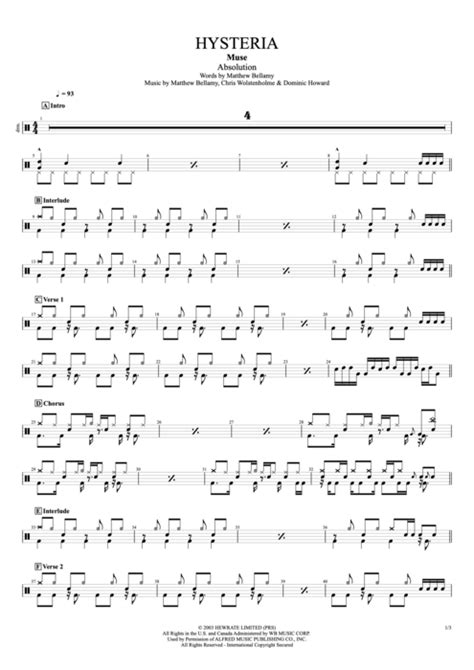 Hysteria Tab by Muse (Guitar Pro) - Full Score | mySongBook