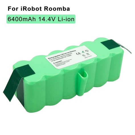 14.8V 6.4Ah Li ion Rechargeable Battery for IRobot Roomba Vacuum ...