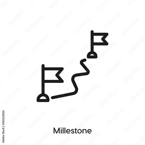 milestone icon. milestone vector symbol. Linear style sign for mobile ...