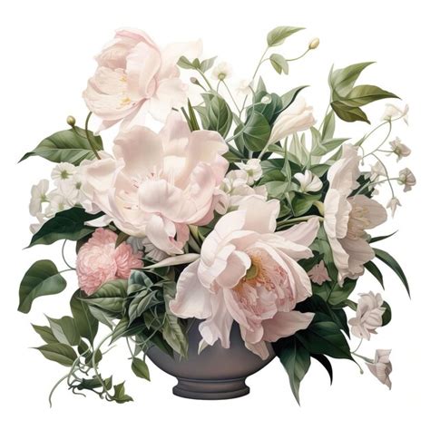 Premium AI Image | arrangement of pastel pink peonies and elegant white ...