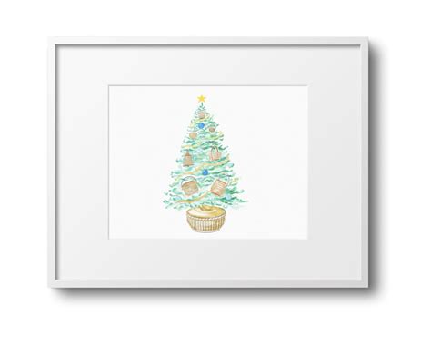 A Very Nantucket Basket Christmas Tree Art Printcoastalbeach Househome ...