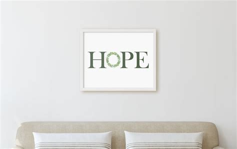 Christmas Hope Printable Wall Art Sign Christmas Wreath - Etsy