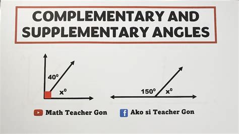 Complementary and Supplementary Angles - Grade 7 Math @MathTeacherGon - YouTube