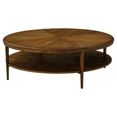 Modern Parquetry Round Coffee Table, Light Oak For Sale at 1stDibs
