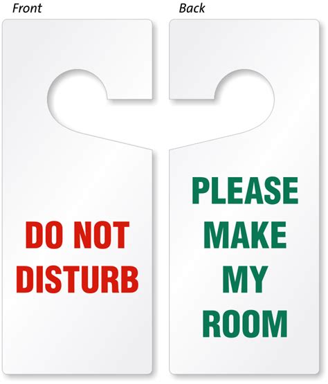 2-Sided Do Not Disturb Door Hanger, 3.75 x 8.875 Inches Signs, SKU: TG-0919