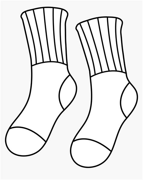 Sock Outline - Pair Socks Clipart, HD Png Download - kindpng