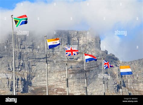 The Five Historical Flags of south Africa in Chronological order Stock ...