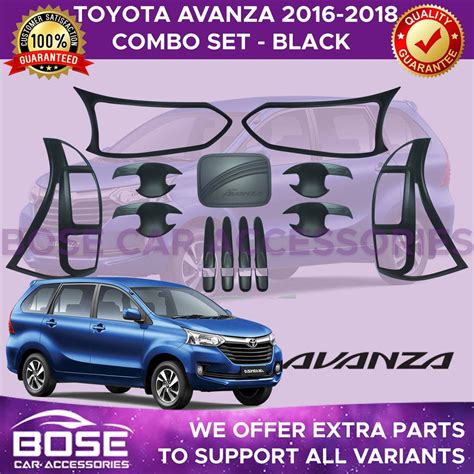 Toyota Avanza J G E Garnish Cover Set Black 2016 - 2018 / Toyota Avanza Accessories Parts Combo ...