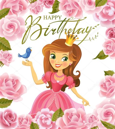 Happy Birthday, Princess, greeting card. Stock Vector Image by ©azzzya ...