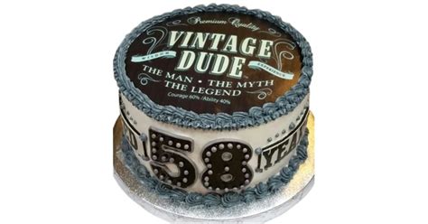 Vintage Cake For 58th Birthday For Men