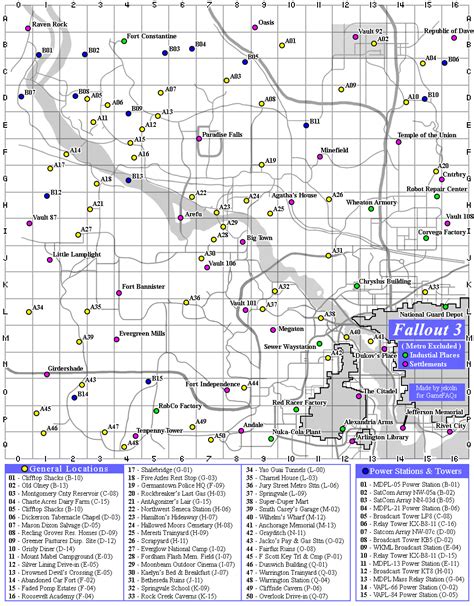 Fallout 3 Capital Wasteland Map Map for PlayStation 3 by jekoln - GameFAQs