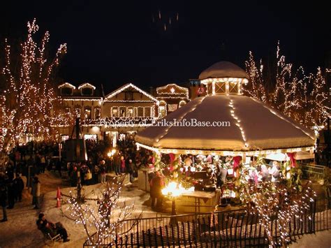 Leavenworth christmas tree lighting gazebo lights winter snow | Christmas lights wallpaper, Pull ...