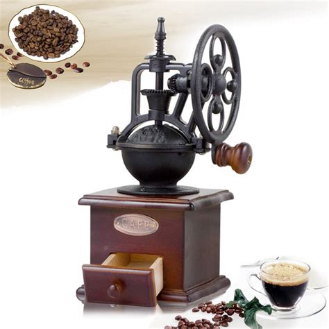 Manual Coffee Grinder, With Grind Settings and Catch Drawer - Classic Vintage Style Manual Hand ...