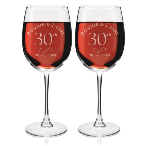 Personalized Anniversary Wine Glass Set