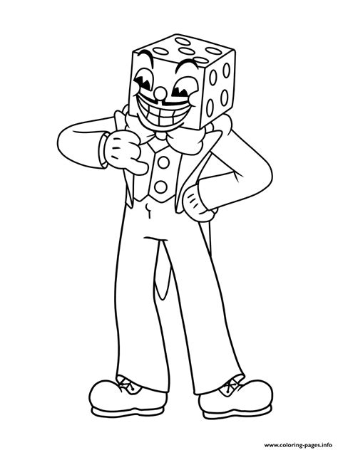 Cuphead King Dice Boss Coloring page Printable