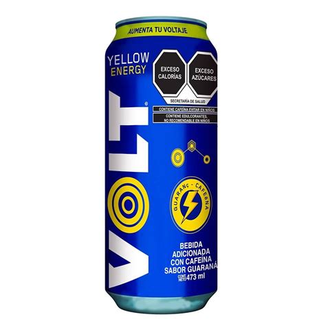 Bebida energética Volt Yellow Energy sabor guaraná 473 ml || Bodega Aurrera Despensa a tu Casa