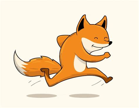 Zorro corriendo dibujos animados correr y saltar | Vector Premium