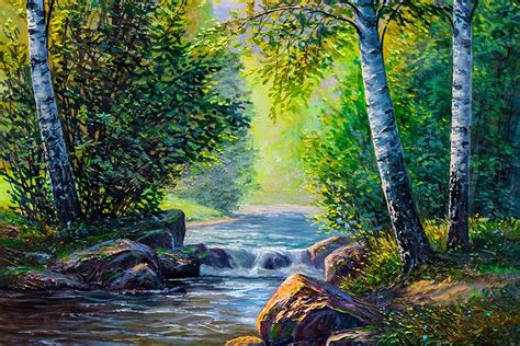 Vastu River Painting - Flowing Water ~ Vastu & Feng Shui Painting