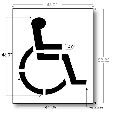 Handicap Parking Stencil, 48 in. with 4 in. Stroke, Reusable Maxi Thick ...