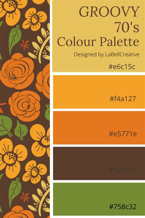 Groovy 70's Colour Palette | Retro color palette, Color palette design, Color schemes colour ...