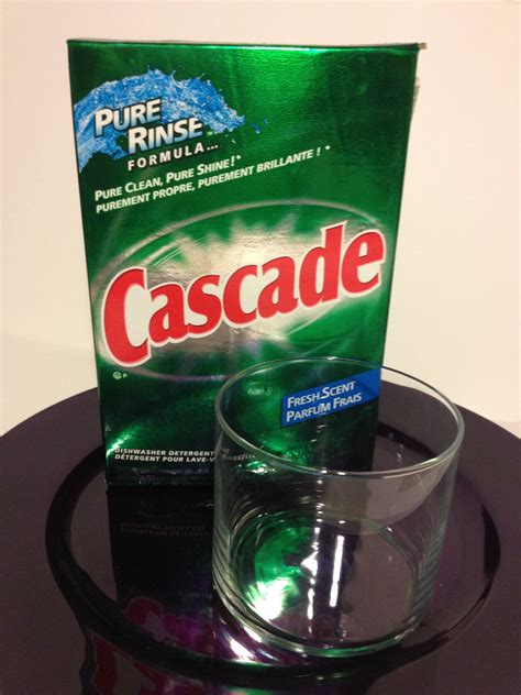 Use Cascade to clean wax off of old candle jars. Just add warm water ...