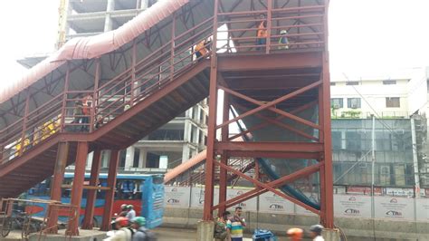 Construction of steel foot over bridge – Precision Engineers Limited