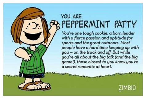 Which Peanuts character are you? | PEPPERMINT PATTY | Peppermint patty charlie brown, Peanuts ...