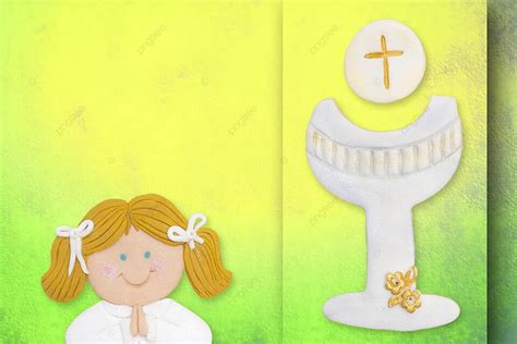 First Communion Greeting Card Girl Frame Greeting Holy Communion ...