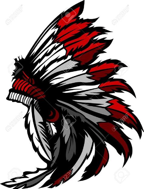 Graphic Native American Indian Chief Headdress Royalty Free Cliparts ...