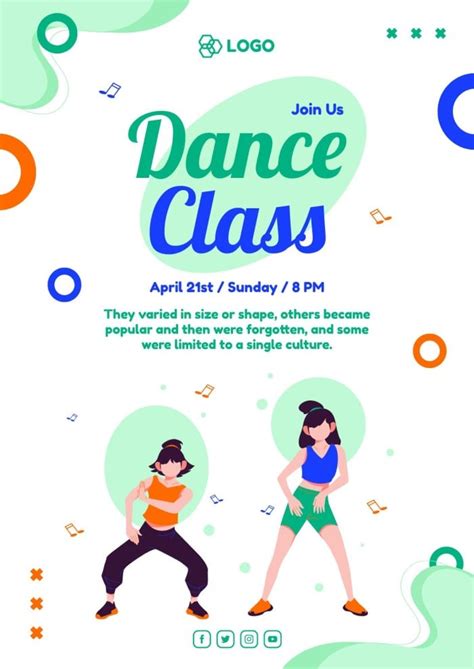 Design for free this Hand-drawn Dance Class Join Us Poster template