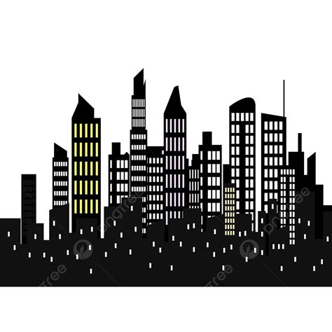 Silhouettes Cityscape Silhouette PNG Images, Free Png Night Cityscape Silhouette Vector Ai ...