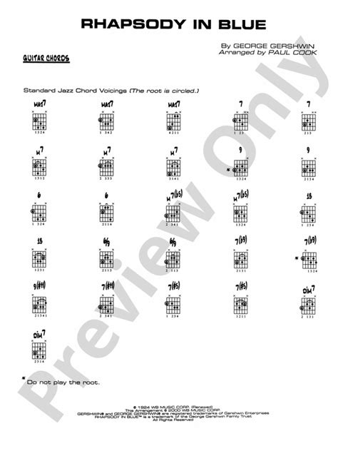 Rhapsody in Blue: Guitar Chords: Guitar Chords Part - Digital Sheet ...