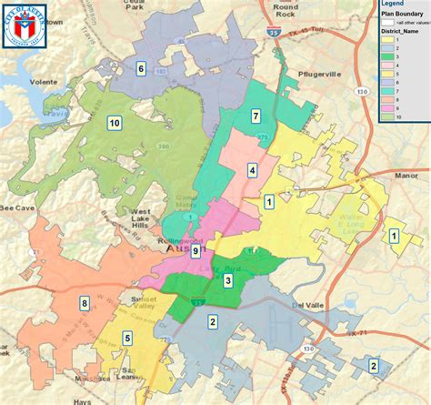 Austin city council district map - Map of Austin city council district ...