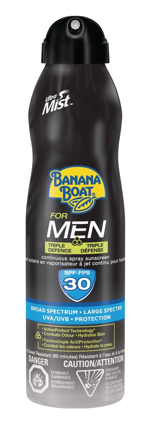 Banana Boat Men’s Triple Defence Spf 30 Sunscreen Spray | Walmart Canada