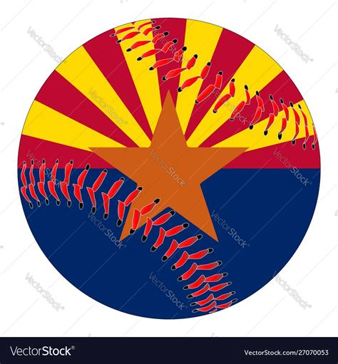 Arizona flag baseball Royalty Free Vector Image